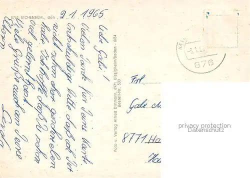 AK / Ansichtskarte  Eichenbuehl__Unterfranken Panorama Kirche Turm Bruecke Kapelle 