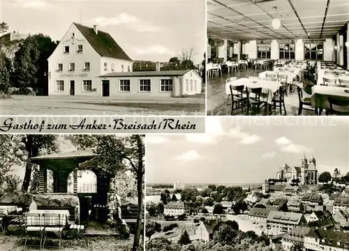 AK / Ansichtskarte 73854800 Breisach_Rhein Gasthof zum Anker Speisesaal Laube Kirche Breisach Rhein