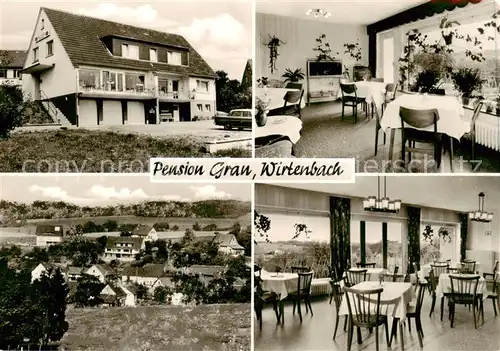 AK / Ansichtskarte  Wirtenbach Pension Grau Gastraeume Panorama Wirtenbach