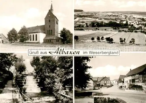 AK / Ansichtskarte 73854811 Albaxen Kirche Panorama Staustufen Strassenpartie Albaxen