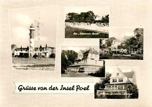 AK / Ansichtskarte  Insel_Poel Leuchtturm Am Schwarzen Busch FDGB Erholungsheim Freundschaft Promenadenweg Insel_Poel