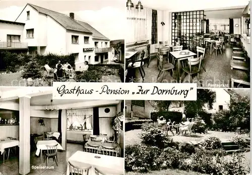 AK / Ansichtskarte 73854834 Wilsenroth Gasthaus Pension Zur Dornburg Restaurant Speiseraum Garten Wilsenroth