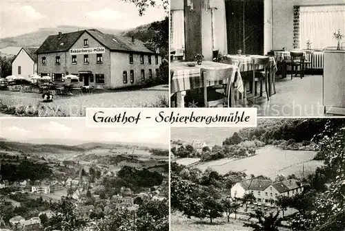 AK / Ansichtskarte  Burgbrohl Gasthof Schierbergsmuehle Gastraum Panorama Burgbrohl