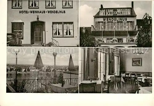 AK / Ansichtskarte 73854850 Pfaffendorf_Koblenz Hotel Weinhaus Wendelinus Terrasse Gaststube Pfaffendorf_Koblenz