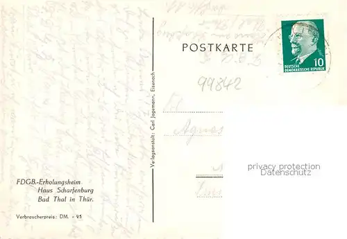 AK / Ansichtskarte  Bad_Thal_Ruhla FDGB Erholungsheim Haus Scharfenberg Bad_Thal_Ruhla