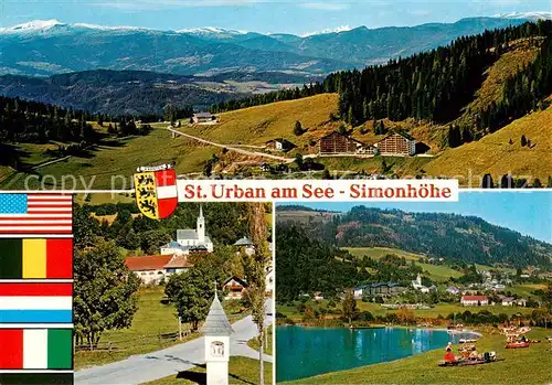 AK / Ansichtskarte  St_Urban_Kaernten_AT Panorama Simonhoehe Strandbad am Urbansee 