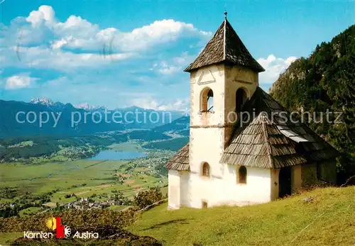 AK / Ansichtskarte  Foerolach_Feldkirchen_Kaernten_AT Wallfahrtskirche St Steben mit Pressegger See im Gailtal 