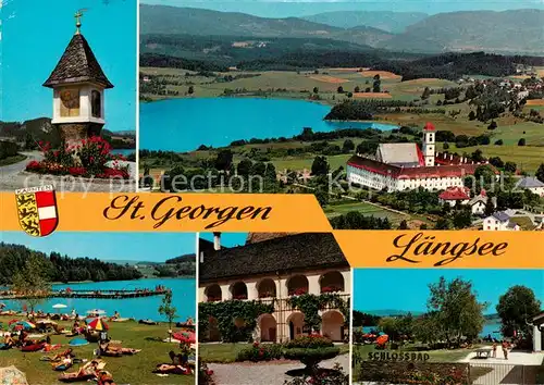 AK / Ansichtskarte 73854961 St_Georgen_Gailtal Bildstock Laengssee Liegewiese Schlossbad St_Georgen_Gailtal