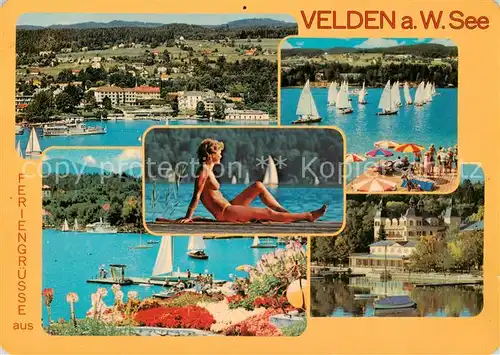 AK / Ansichtskarte  Velden__Woerthersee_AT Panorama Segelregatta Schloss  