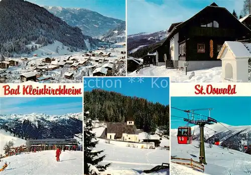 AK / Ansichtskarte  Bad_Kleinkirchheim_Kaernten_AT Panorama St Oswald Skipiste Seilbahn 