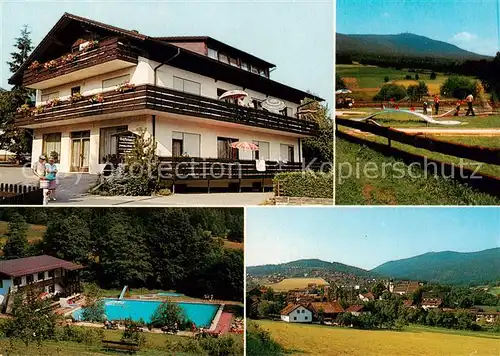 AK / Ansichtskarte  Rimbach_Bayrischer_Wald Gaestehaus Garni Kaethe Heinrichmeyer Swimming Pool Minigolf Panorama Rimbach_Bayrischer_Wald