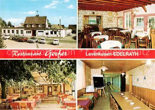 AK / Ansichtskarte  Edelrath_Leverkusen Restaurant Gerfer Gartenterrasse Bundeskegelbahn 