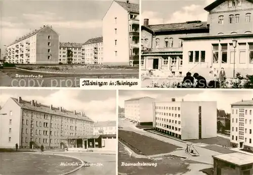 AK / Ansichtskarte  Meiningen_Thueringen Dammstrasse Bahnhof Heinrich-Heine-Strasse Baumschulenweg Wohnsiedlung Hochhaeuser Meiningen Thueringen