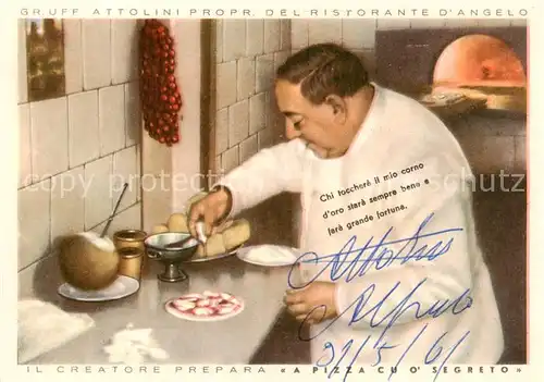 AK / Ansichtskarte  Napoli_Neapel_IT Ristorante d Angelo Unterschrift
