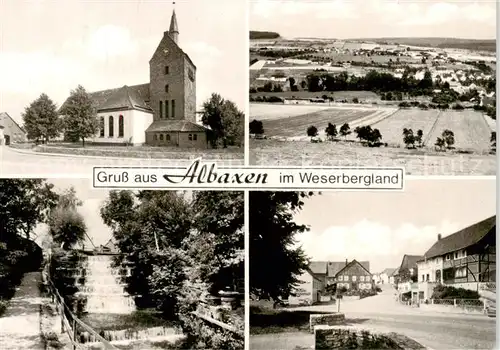 AK / Ansichtskarte  Albaxen Kirche Panorama Wasserfall Ortsansicht Albaxen