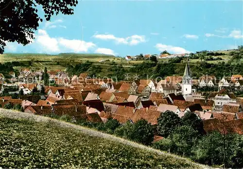 AK / Ansichtskarte  Flacht_Weissach Ortsansicht mit Kirche Flacht_Weissach