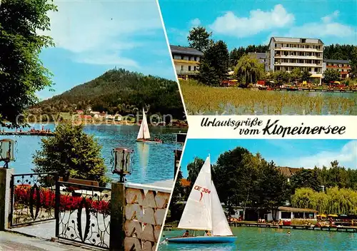 AK / Ansichtskarte  Klopeinersee_Kaernten_AT Seepartien Hotel Segeln 