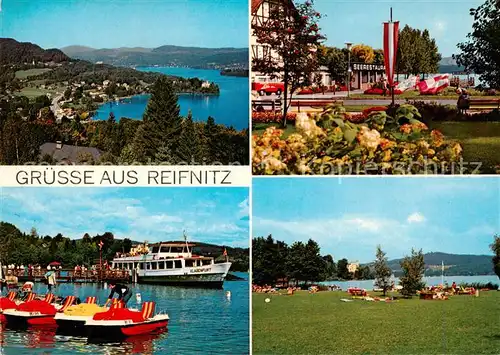 AK / Ansichtskarte  Reifnitz_Woerthersee Panorama Seerestaurant Schiffsanlegestelle Strand Reifnitz Woerthersee