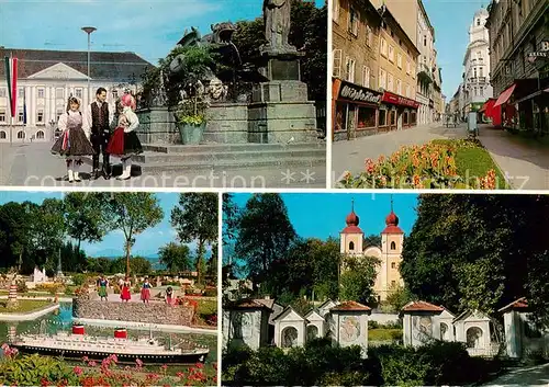 AK / Ansichtskarte 73855132 Klagenfurt_Woerthersee_AT Rathaus Lindwurmbrunnen Kramergasse Minimundus Kreuzberg Kirche 