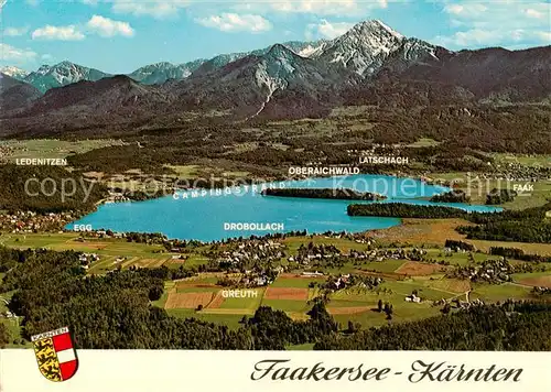 AK / Ansichtskarte 73855138 Faakersee_Kaernten_AT Fliegeraufnahme mit Mittagskogel 