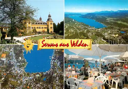AK / Ansichtskarte  Velden__Woerthersee_AT Schloss Fliegeraufnahmen Terrasse 