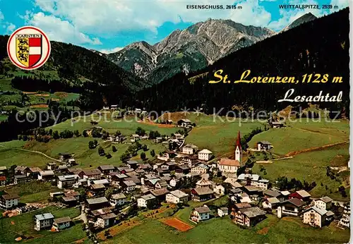 AK / Ansichtskarte  St_Lorenzen_Lesachtal_Kaernten_AT Fliegeraufnahme mit Lienzer Dolomiten 