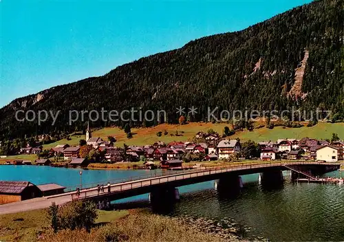 AK / Ansichtskarte  Weissensee_Kaernten_AT Seebruecke in Techendorf 