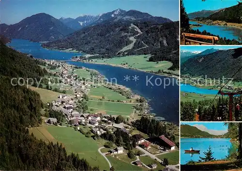 AK / Ansichtskarte  Weissensee_Kaernten_AT Panorama Sessellift Bootspartie 