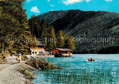 AK / Ansichtskarte  Weissensee_Kaernten_AT Gasthaus und Motorbootstation Ronacherfels 