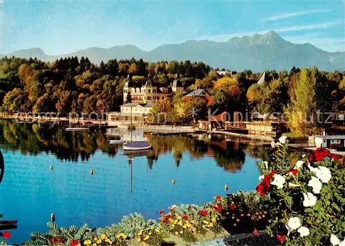 AK / Ansichtskarte 73855202 Schloss_Velden am Woerthersee mit Mittagskogel Schloss Velden