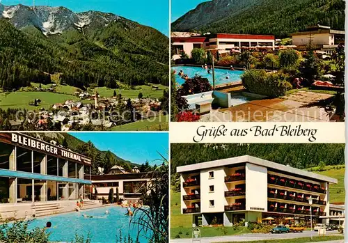 AK / Ansichtskarte 73855221 Bad_Bleiberg_Kaernten_AT Panorama Frei und Hallenbad Hotel Bleibergerhof 