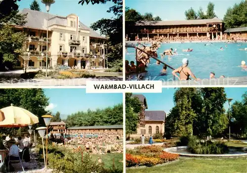 AK / Ansichtskarte 73855223 Warmbad_Villach Hotel Freibad Terrasse Park Warmbad_Villach