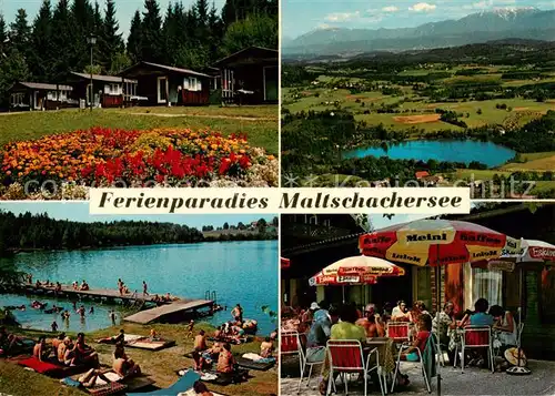 AK / Ansichtskarte 73855226 Maltschachersee_Feldkirchen_Kaernten_AT Ferienparadies Maltschachersee Fliegeraufnahme Seebad Terrasse 