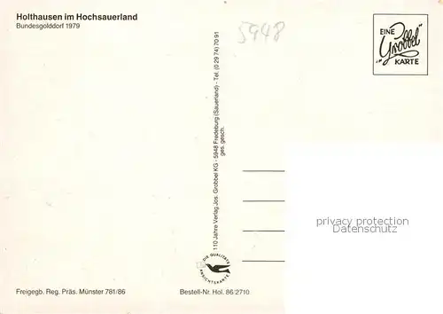 AK / Ansichtskarte 73855243 Holthausen_Sauerland Bundesgolddorf 1979 Holthausen_Sauerland