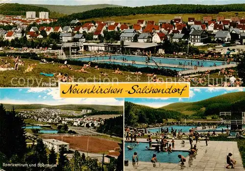 AK / Ansichtskarte 73855289 Salchendorf_Neunkirchen Freibad Sportzentrum und Sportheim Salchendorf Neunkirchen