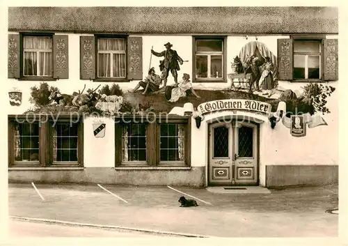 AK / Ansichtskarte  Gossholz_Lindenberg_Allgaeu Gasthof zum goldenen Anker Wandmalerei 