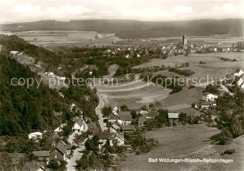 AK / Ansichtskarte 73855294 Bad_Wildungen Panorama mit Bilstein und Reitzenhagen Bad_Wildungen