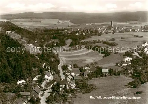 AK / Ansichtskarte  Bad_Wildungen Panorama mit Bilstein und Reitzenhagen Bad_Wildungen