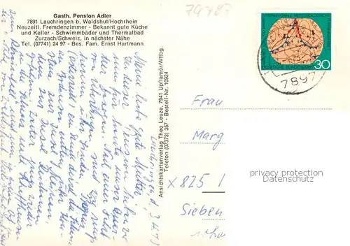 AK / Ansichtskarte  Lauchringen Panorama Landschaft Gasthaus Pension Adler Lauchringen