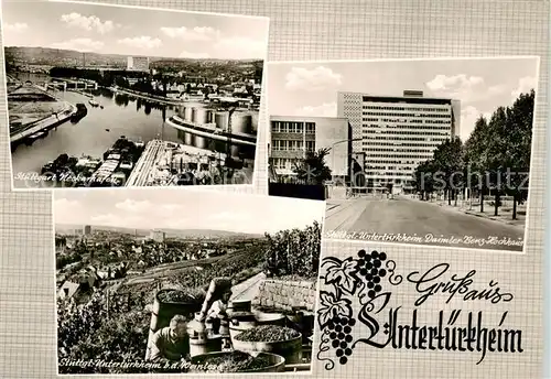AK / Ansichtskarte 73855312 Untertuerkheim_Stuttgart Neckarhafen Weinlese Daimler Benz Hochhaus 