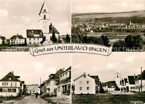 AK / Ansichtskarte 73855328 Unterlauchingen_Unterlauchringen_Lauchringen Motiv mit Kirche Gesamtansicht Dorfpartie Hauptstrasse 