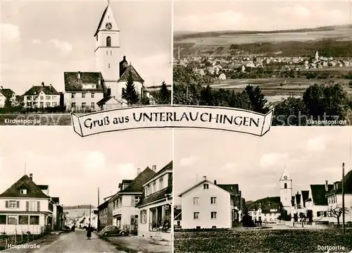 AK / Ansichtskarte  Unterlauchingen_Unterlauchringen_Lauchringen Motiv mit Kirche Gesamtansicht Dorfpartie Hauptstrasse 