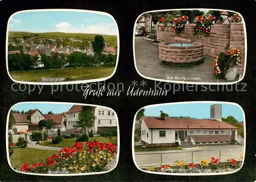 AK / Ansichtskarte  Udenhain Teilansicht Dorfbrunnen Dorfmitte Dorfgemeinschaftshaus Udenhain