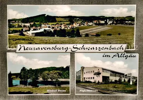 AK / Ansichtskarte  Schwarzenbach_Neuravensburg Panorama Waldbad Blausee Allgaeu-Milchwerk 