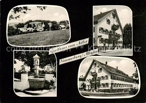 AK / Ansichtskarte 73855339 Simmerberg_Weiler-Simmerberg Panorama Gasthaus zum Adler Brunnen 