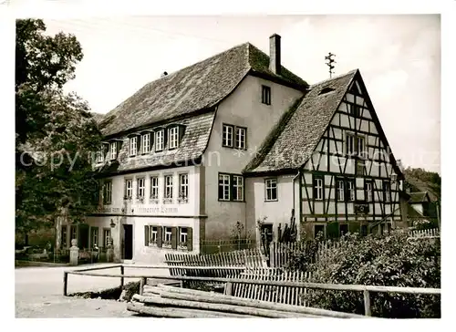 AK / Ansichtskarte 73855343 Detwang_Rothenburg_Tauber Gasthaus zum schwarzen Lamm Fachwerk 