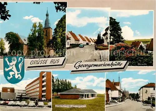 AK / Ansichtskarte  Georgsmarienhuette Harderberg Hospital Kindergarten Kloster Oesede St. Johann Siedlung Dorfansicht Georgsmarienhuette