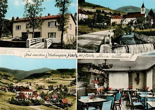 AK / Ansichtskarte  Yach Café Kuckucksruf Partie am Bach Blick zur Kirche Yach