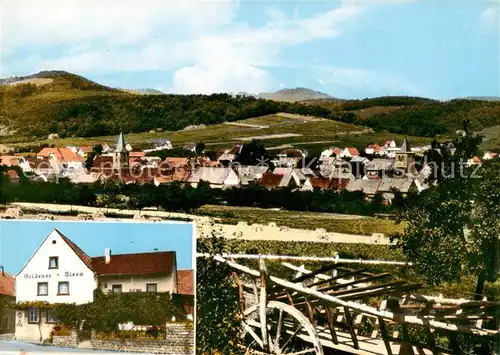 AK / Ansichtskarte  Oberotterbach_Pfalz Ortsansicht mit Kirche Gasthaus Metzgerei Pension Goldener Stern Oberotterbach Pfalz