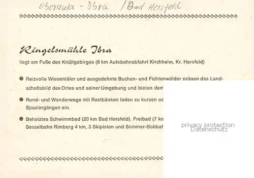AK / Ansichtskarte 73855403 Ibra Ringelsmuehle am Fusse des Knuellgebirges Landschaft Ibra